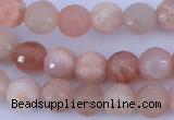 CMS351 15.5 inches 8mm faceted round natural pink moonstone beads