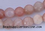 CMS352 15.5 inches 12mm faceted round natural pink moonstone beads