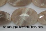 CMS38 15.5 inches 22*30mm faceted oval moonstone gemstone beads