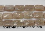 CMS40 15.5 inches 8*12mm faceted rectangle moonstone gemstone beads