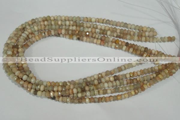 CMS563 15.5 inches 4*6mm faceted rondelle moonstone beads wholesale