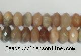 CMS565 15.5 inches 6*10mm faceted rondelle moonstone beads wholesale