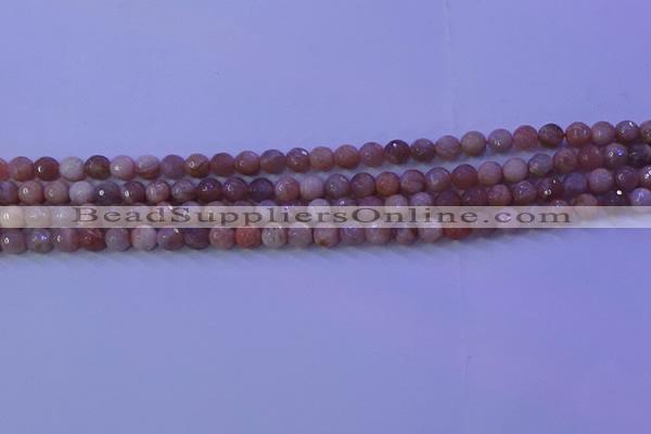 CMS570 15.5 inches 6mm faceted round moonstone gemstone beads