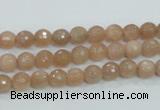 CMS58 15.5 inches 6mm faceted round moonstone gemstone beads