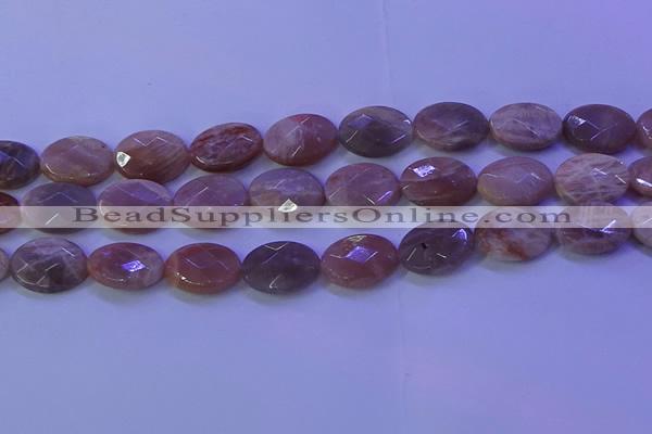 CMS586 15.5 inches 13*18mm faceted oval moonstone gemstone beads