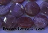 CMS591 15.5 inches 15mm faceted coin moonstone gemstone beads