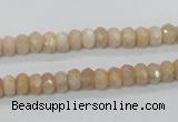 CMS66 15.5 inches 4*6mm faceted rondelle moonstone gemstone beads