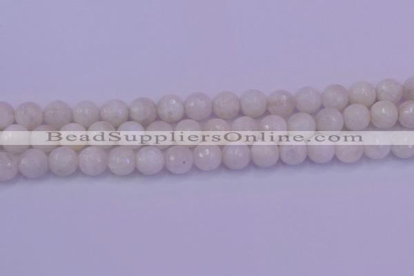 CMS663 15.5 inches 10mm faceted round white moonstone beads