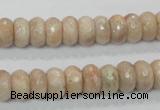 CMS67 15.5 inches 5*10mm faceted rondelle moonstone gemstone beads