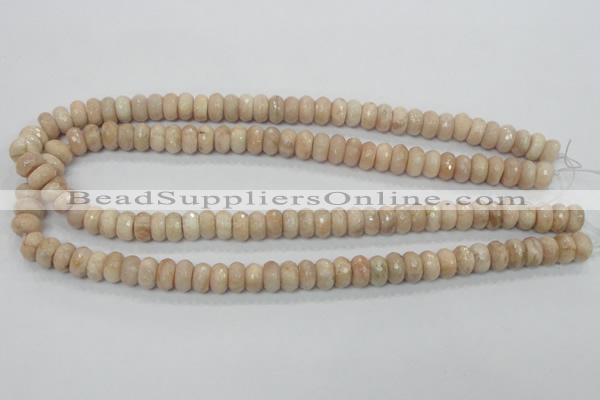 CMS67 15.5 inches 5*10mm faceted rondelle moonstone gemstone beads