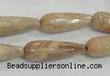 CMS76 15.5 inches 10*30mm faceted teardrop moonstone gemstone beads