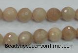 CMS84 15.5 inches 10mm faceted round moonstone gemstone beads