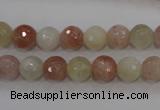 CMS871 15.5 inches 8mm faceted round moonstone gemstone beads