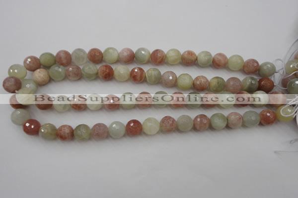 CMS881 15.5 inches 12mm faceted round moonstone gemstone beads