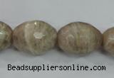 CMS94 15.5 inches 15*20mm faceted rice moonstone gemstone beads