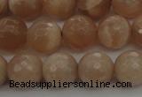 CMS942 15.5 inches 8mm faceted round A grade moonstone gemstone beads