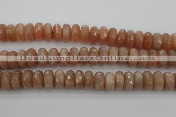 CMS953 15.5 inches 7*14mm faceted rondelle A grade moonstone beads