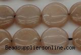 CMS958 15.5 inches 12mm flat round A grade moonstone beads