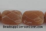 CMS973 15.5 inches 13*18mm faceted rectangle A grade moonstone beads