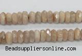 CMS98 15.5 inches 4*8mm faceted rondelle moonstone gemstone beads