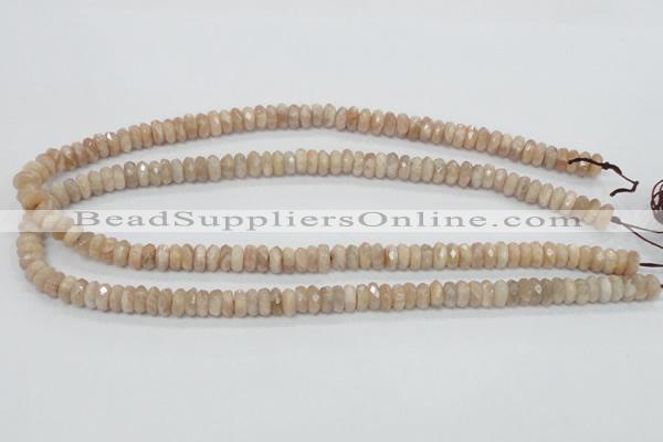 CMS98 15.5 inches 4*8mm faceted rondelle moonstone gemstone beads