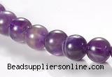 CNA02 8mm round AB grade natural amethyst quartz beads Wholesale