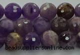 CNA1012 15.5 inches 8mm faceted round dogtooth amethyst beads