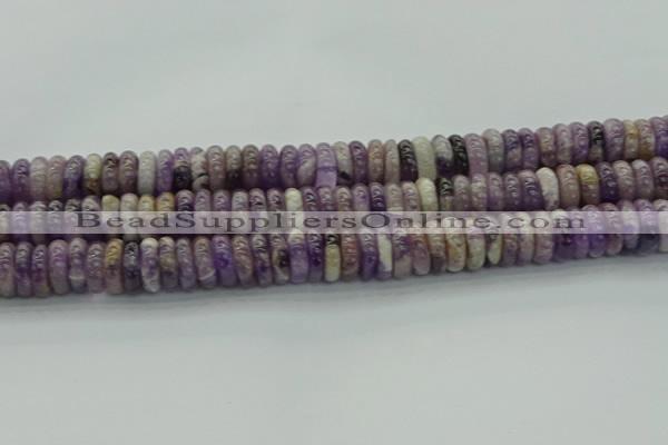 CNA1023 15.5 inches 4*12mm rondelle dogtooth amethyst beads