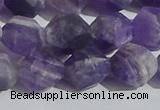 CNA1079 15.5 inches 12mm faceted nuggets matte dogtooth amethyst beads