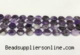 CNA1120 15.5 inches 14mm flat round dogtooth amethyst beads