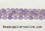 CNA1126 15.5 inches 14mm flat round natural lavender amethyst beads