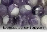 CNA1162 15.5 inches 8mm faceted round natural dogtooth amethyst beads