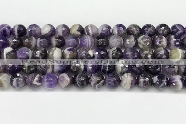 CNA1163 15.5 inches 10mm faceted round natural dogtooth amethyst beads