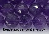 CNA1172 15.5 inches 8mm faceted round natural amethyst beads