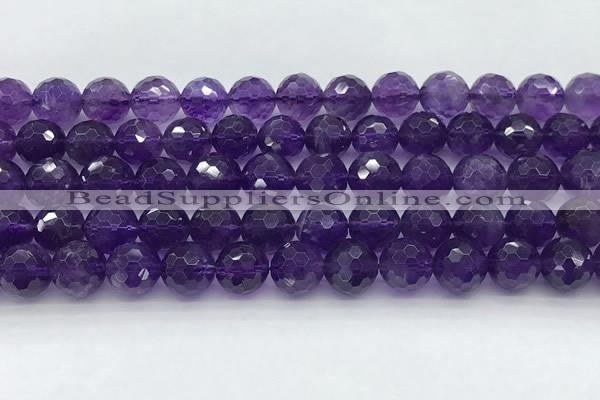 CNA1173 15.5 inches 10mm faceted round natural amethyst beads