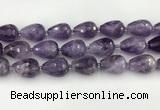 CNA1181 15.5 inches 15*20mm faceted teardrop amethyst beads