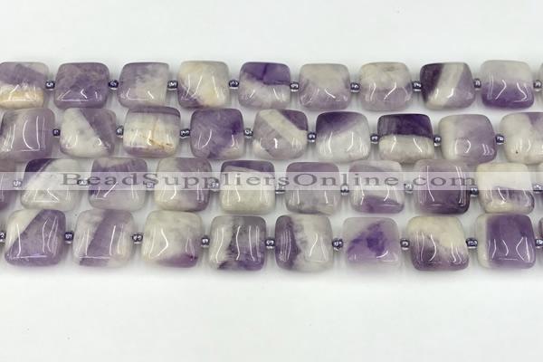 CNA1183 15.5 inches 14*14mm square amethyst beads wholesale