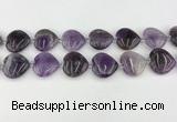 CNA1190 15.5 inches 20*20mm heart amethyst beads wholesale