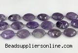 CNA1202 15.5 inches 18*25mm faceted oval amethyst beads