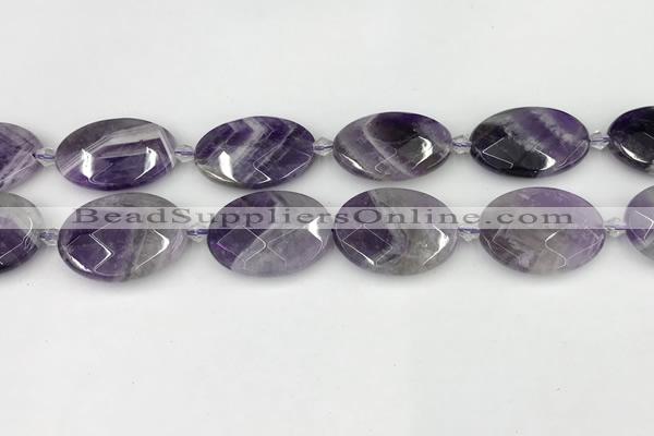 CNA1207 15.5 inches 20*30mm - 22*30mm faceted oval amethyst beads