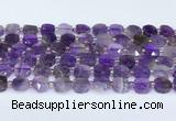 CNA1215 15.5 inches 10mm faceted square amethyst beads