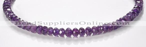 CNA20 5*8mm faceted roundel A- grade natural amethyst beads