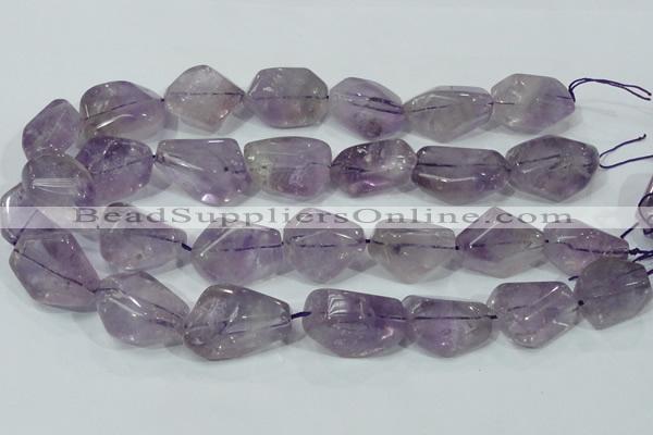 CNA202 15.5 inches 18*30mm faceted nugget natural amethyst beads