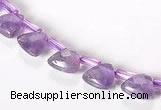 CNA21 8mm faceted triangle A- grade natural amethyst beads