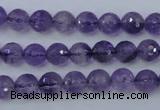 CNA252 15.5 inches 8mm faceted round natural amethyst beads