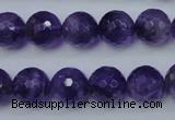 CNA254 15.5 inches 12mm faceted round natural amethyst beads