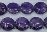 CNA270 15.5 inches 16mm flat round natural amethyst beads wholesale