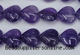 CNA283 15.5 inches 14*14mm heart natural amethyst beads wholesale