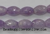 CNA315 15.5 inches 10*14mm faceted rice natural lavender amethyst beads