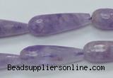 CNA320 15.5 inches 10*30mm faceted teardrop natural lavender amethyst beads